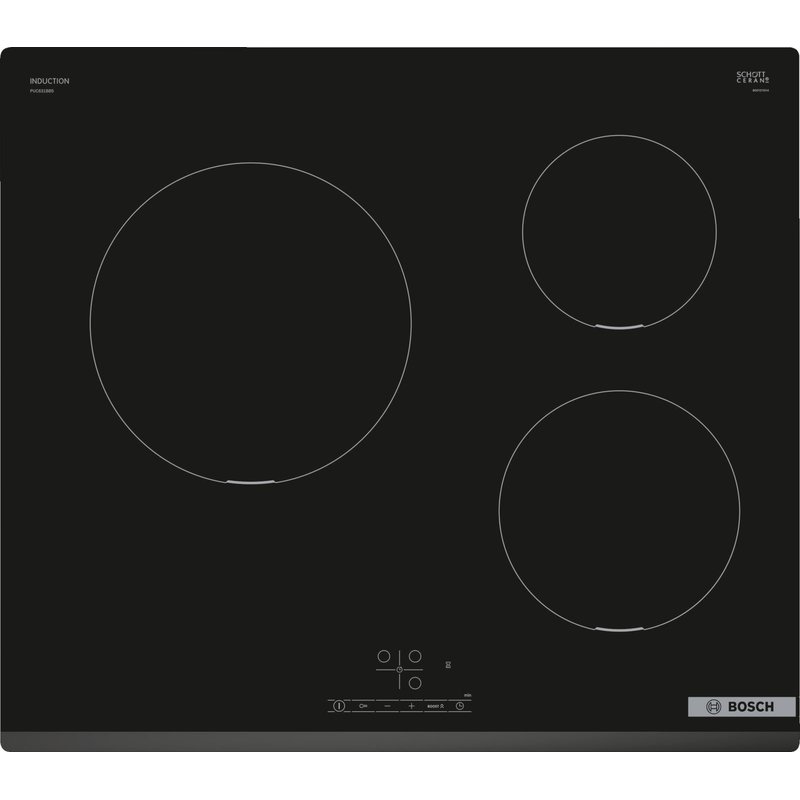 Bếp từ 3 Vùng nấu Bosch PUC631BB5E - Seri 4 - 60cm Màu đen